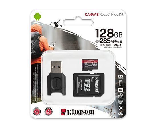 Карта памяти MicroSD 128GB Class 10 UHS-II A1 V90  Kingston MLPMR2/128GB