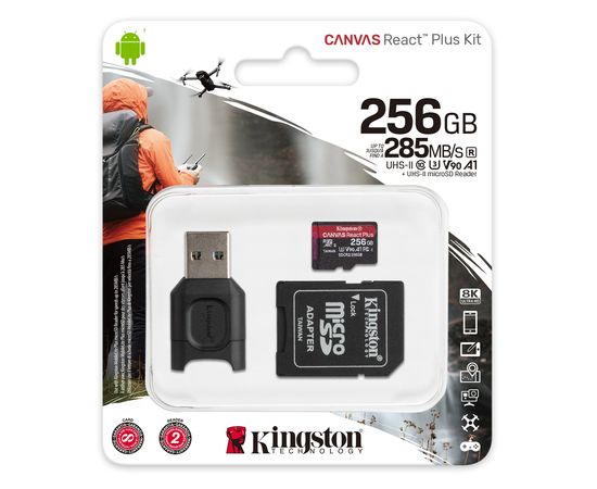Карта памяти MicroSD 256GB Class 10 UHS-II A1 V90  Kingston MLPMR2/256GB