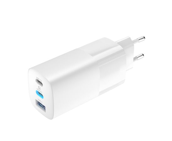 Зарядное устройство сетевое Olmio USB+Type-Cx2  QC 65W белый