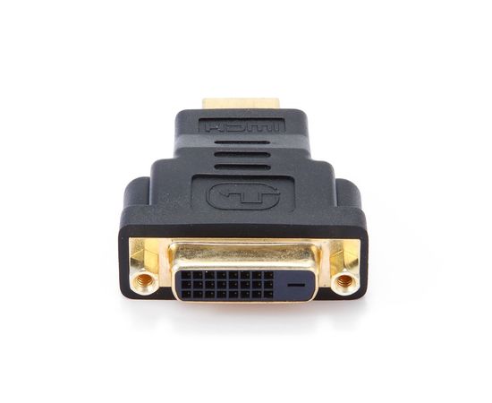 Переходник HDMI <-> DVI Cablexpert A-HDMI-DVI-3, 19M/25F, золотые разъемы, пакет, черный