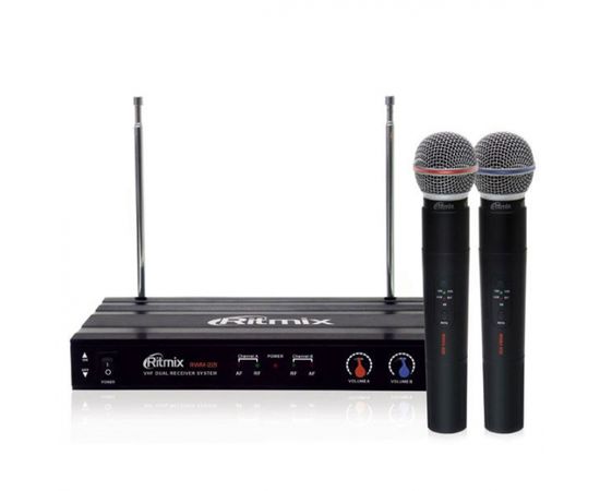 Микрофонная беспроводная система RITMIX RWM-221 серебро