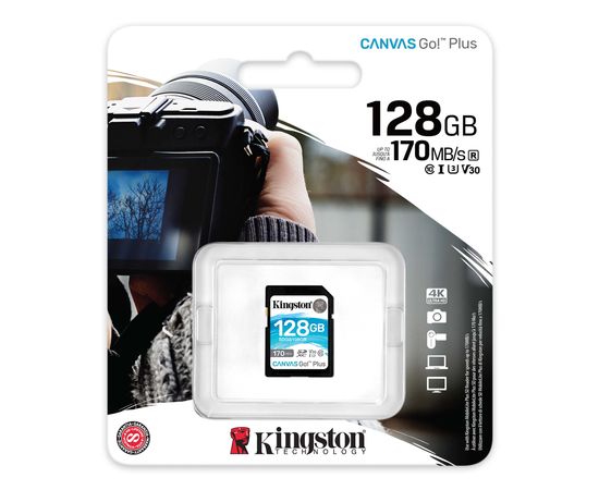 Карта памяти SD 128GB Class 10 U3 Kingston SDG3/128GB