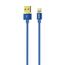 Кабель OLMIO DELUXE, USB 2.0 - lightning, 1м, 2.1A, синий