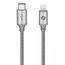 Кабель Partner USB2.0, USB type-C - lightning, 1м, серый